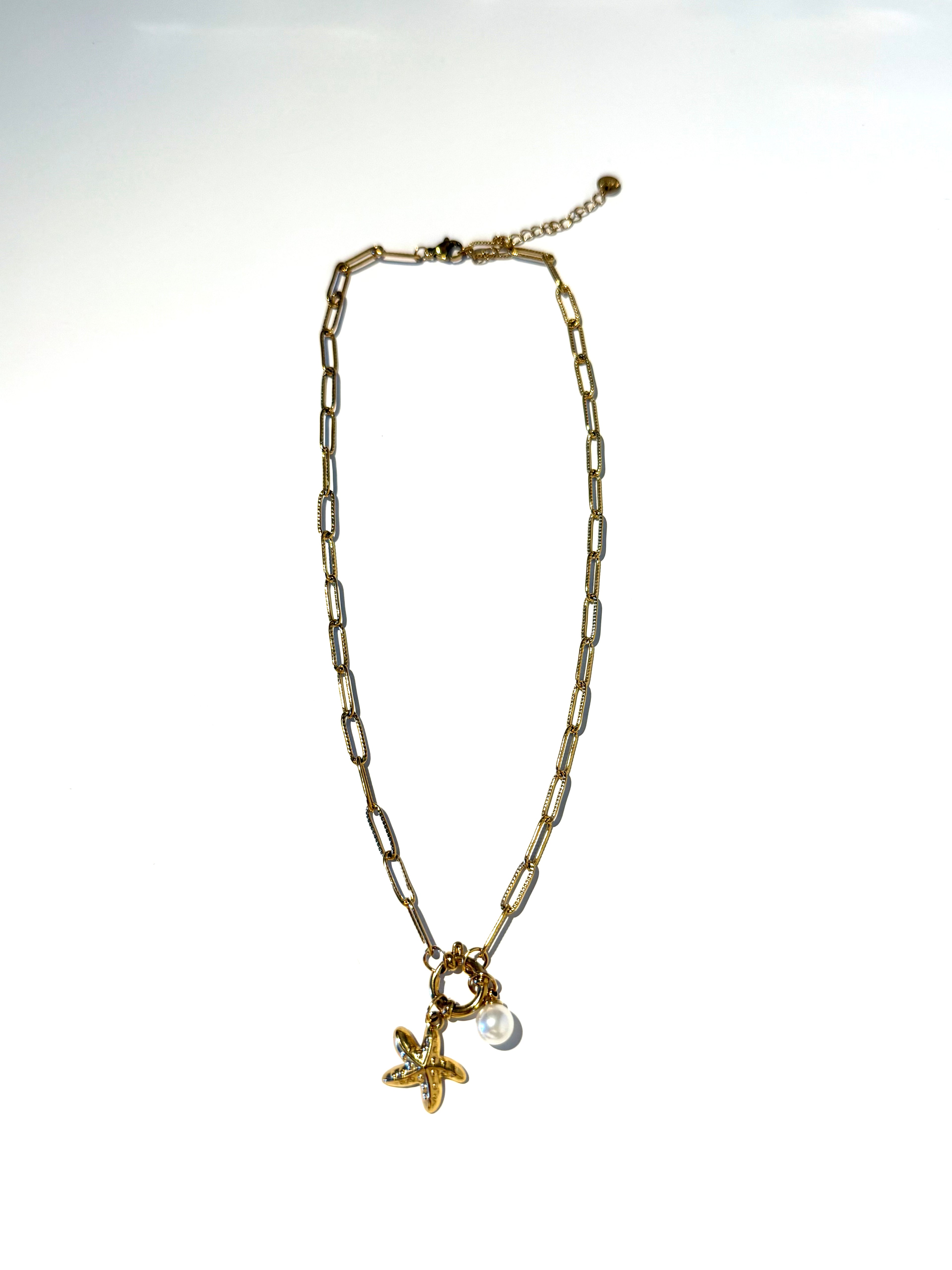 Pearl Star Clip Chain necklace