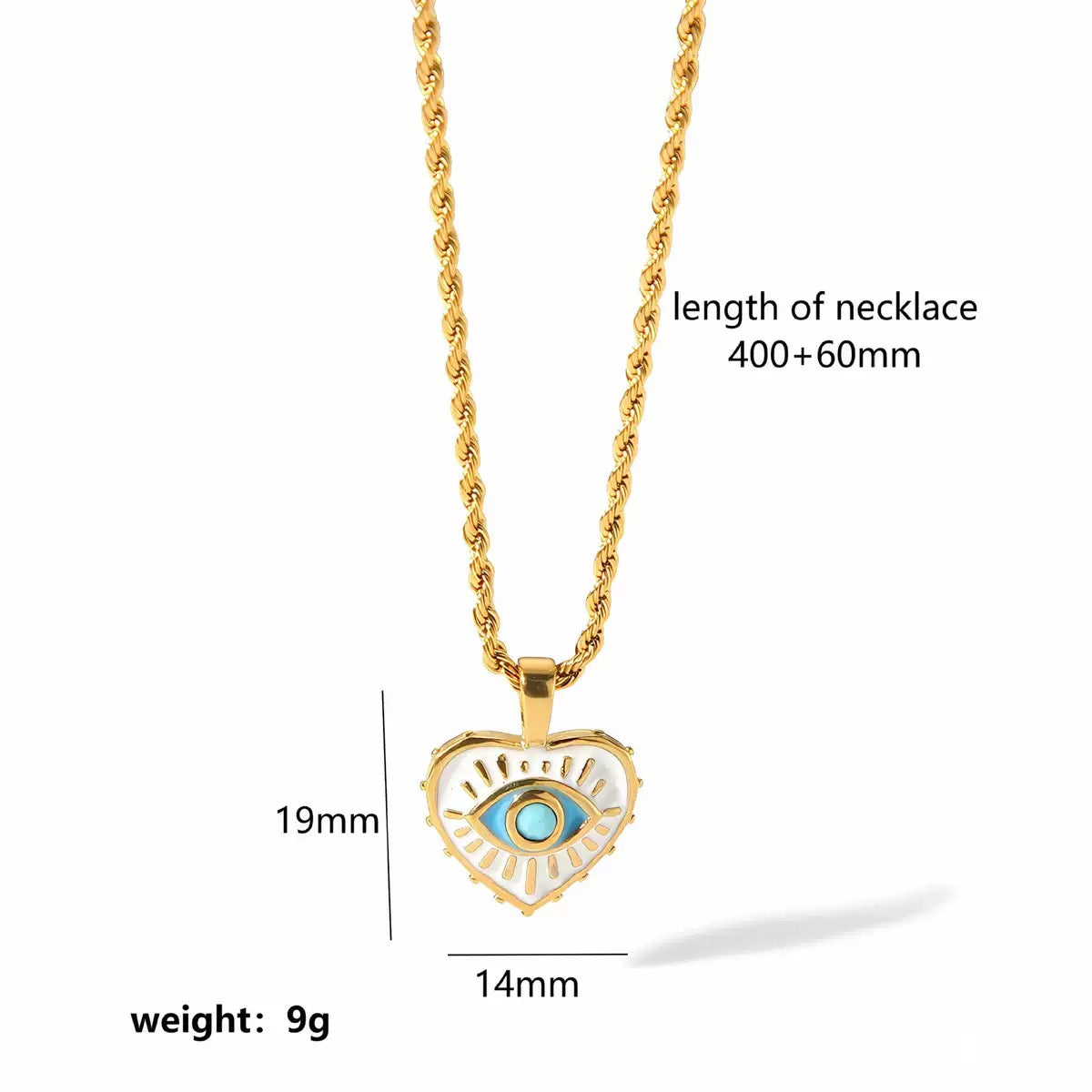 Evil Eye Heart Necklace