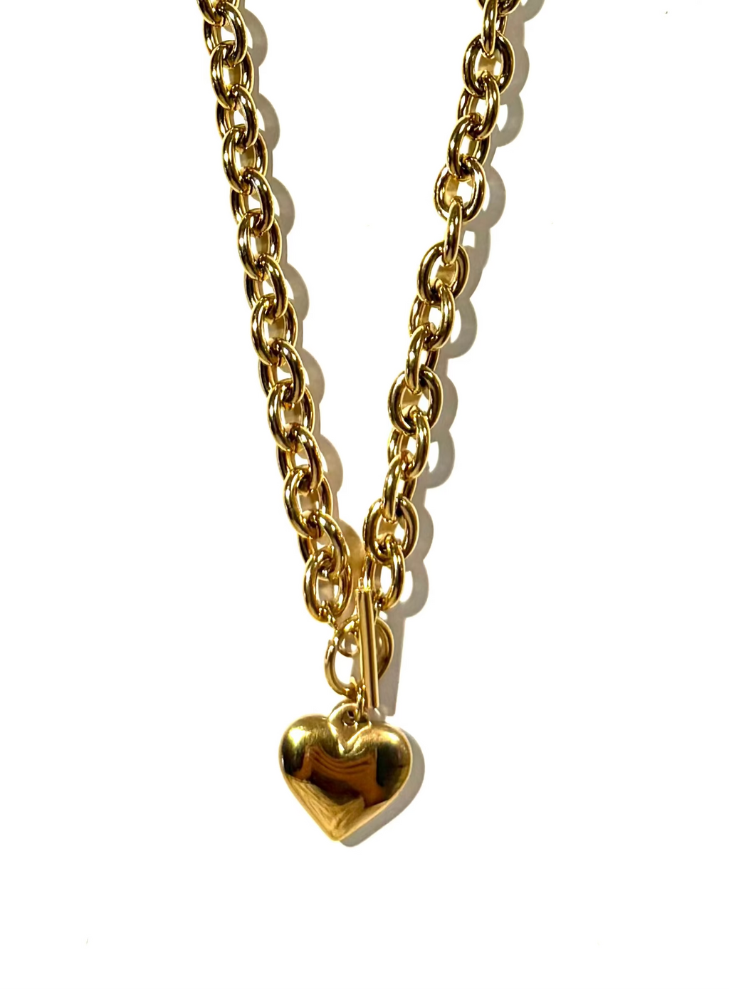 chunky toggle heart necklace