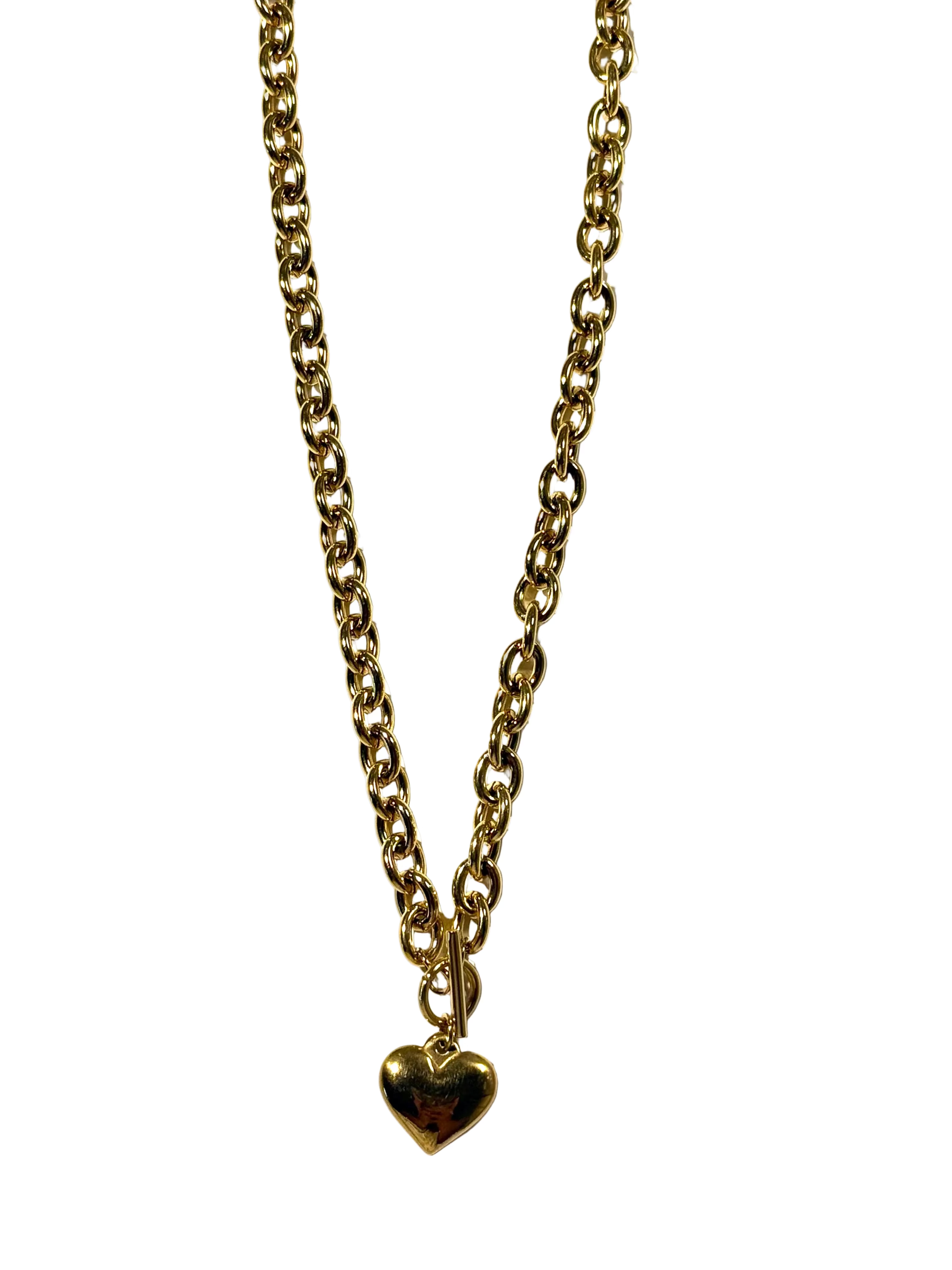 chunky toggle heart necklace