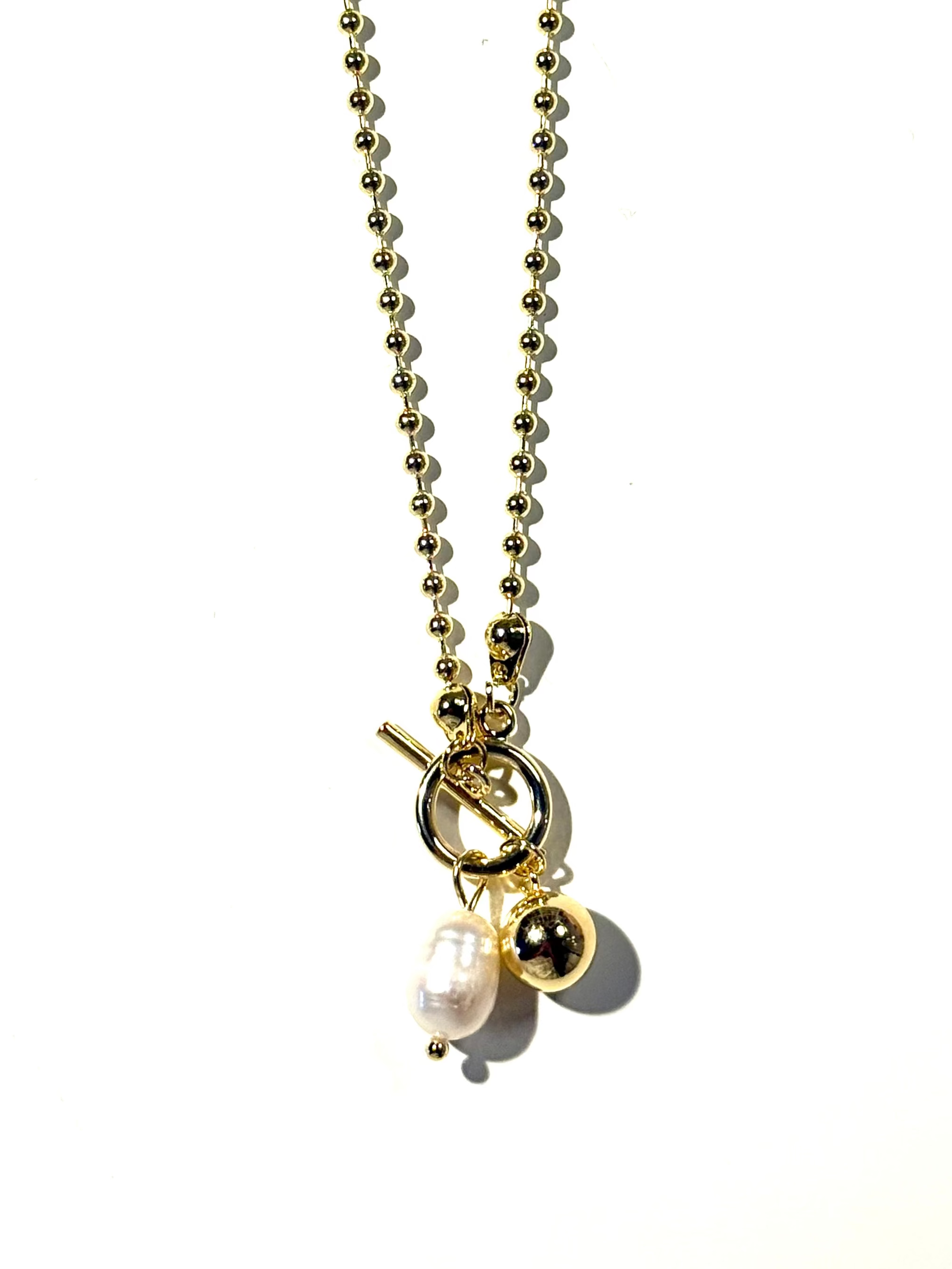 Golden Pearl Drop Necklace