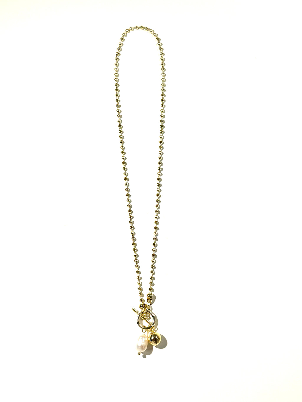 Golden Pearl Drop Necklace