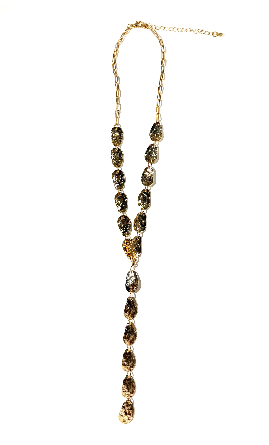 Golden Cascade Long Necklace