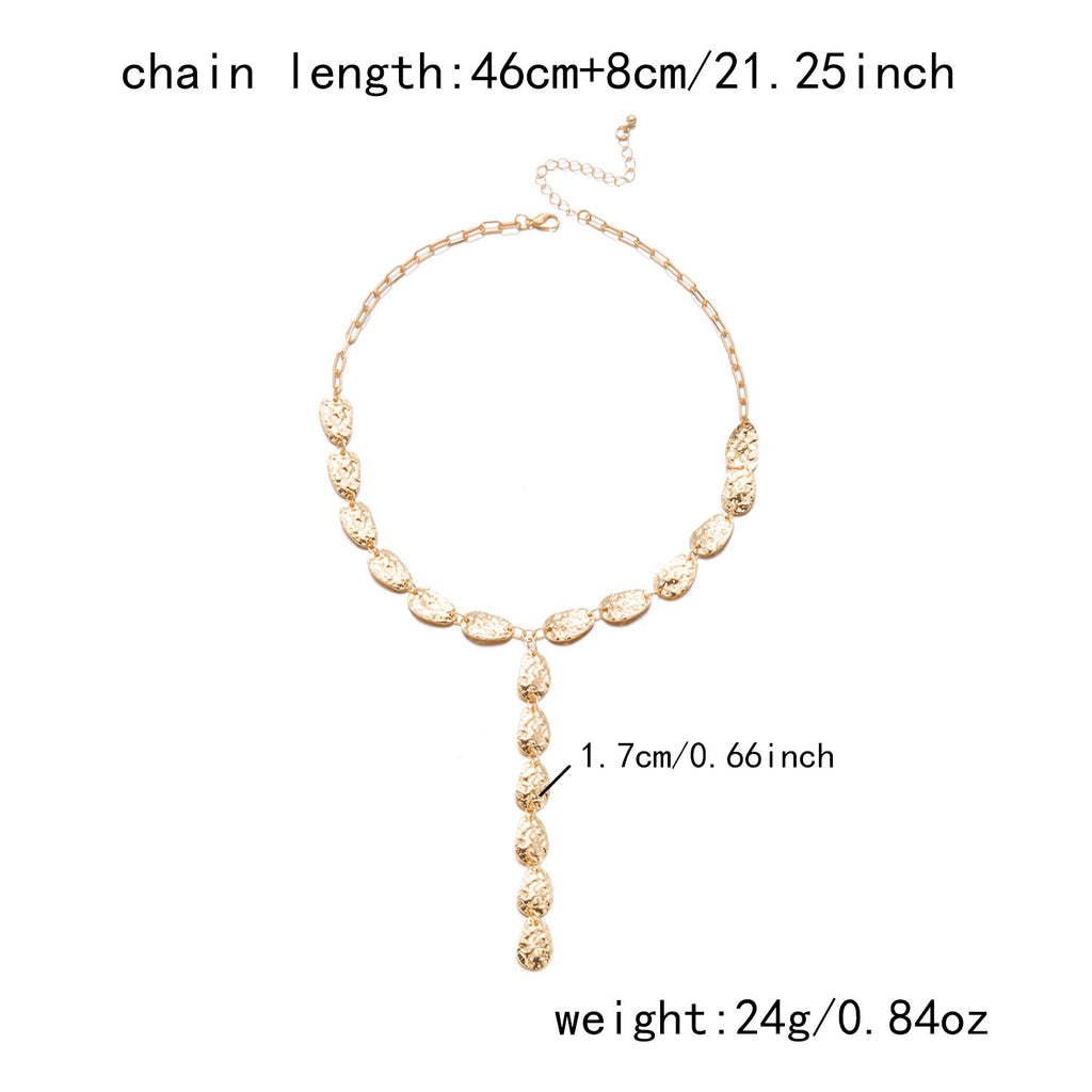 Golden Cascade Long Necklace