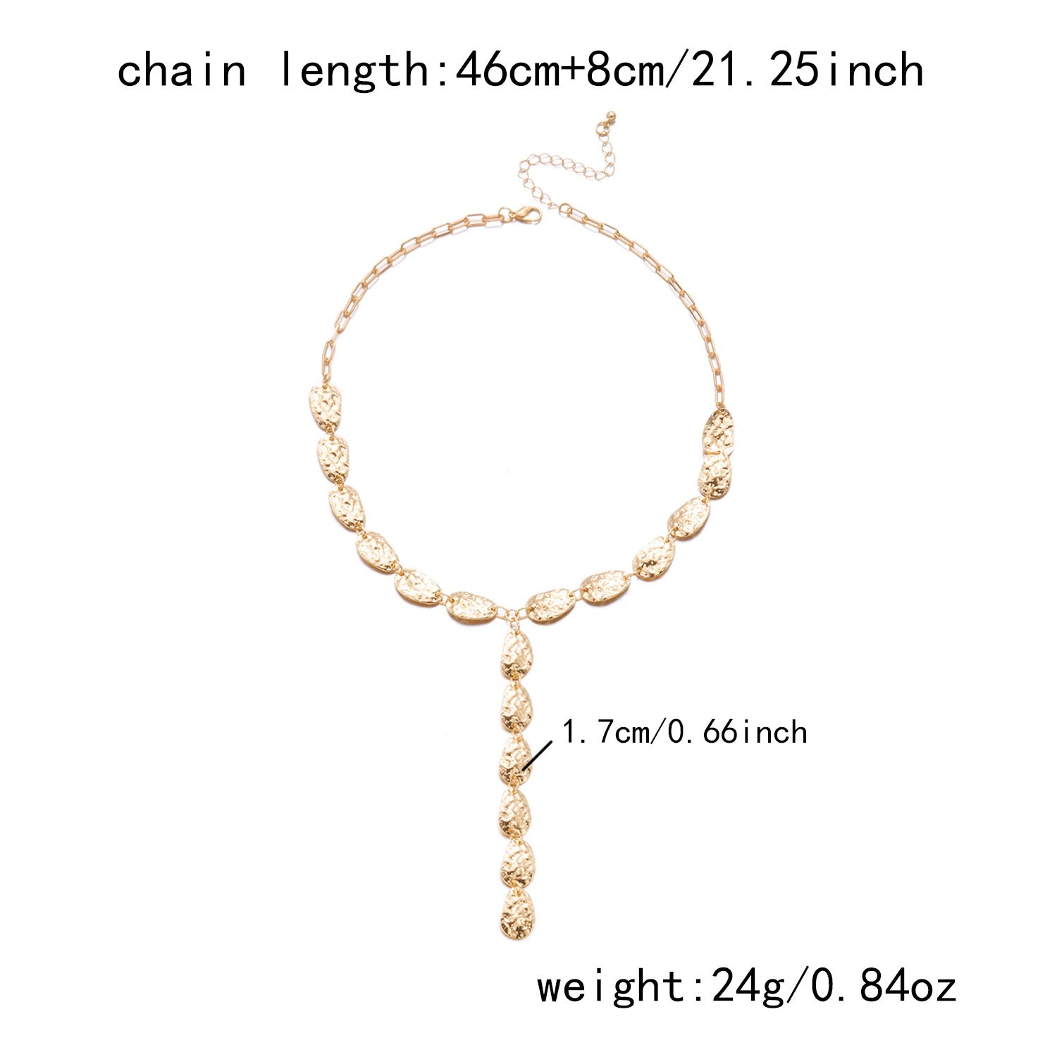 Golden Cascade Long Necklace