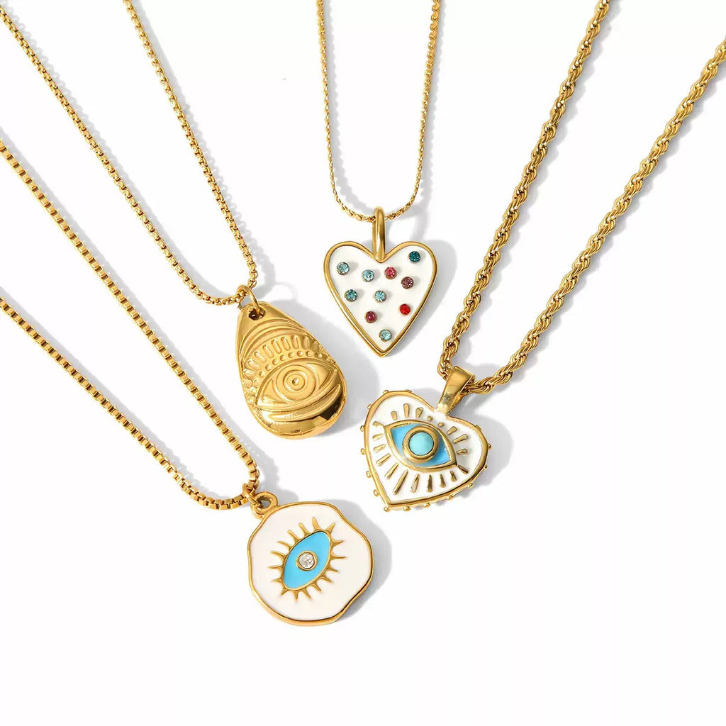 Evil Eye Heart Necklace