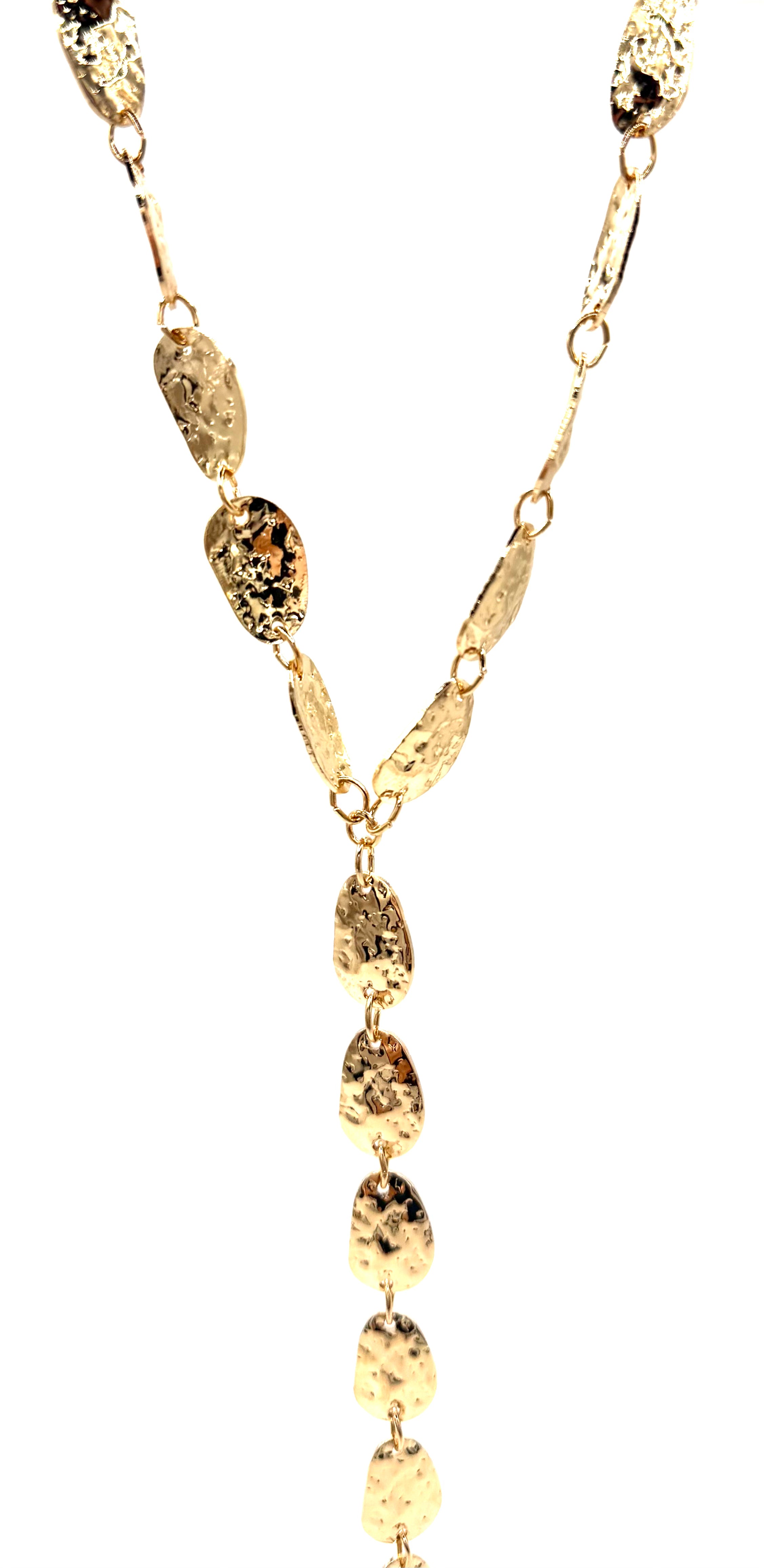 Golden Cascade Long Necklace