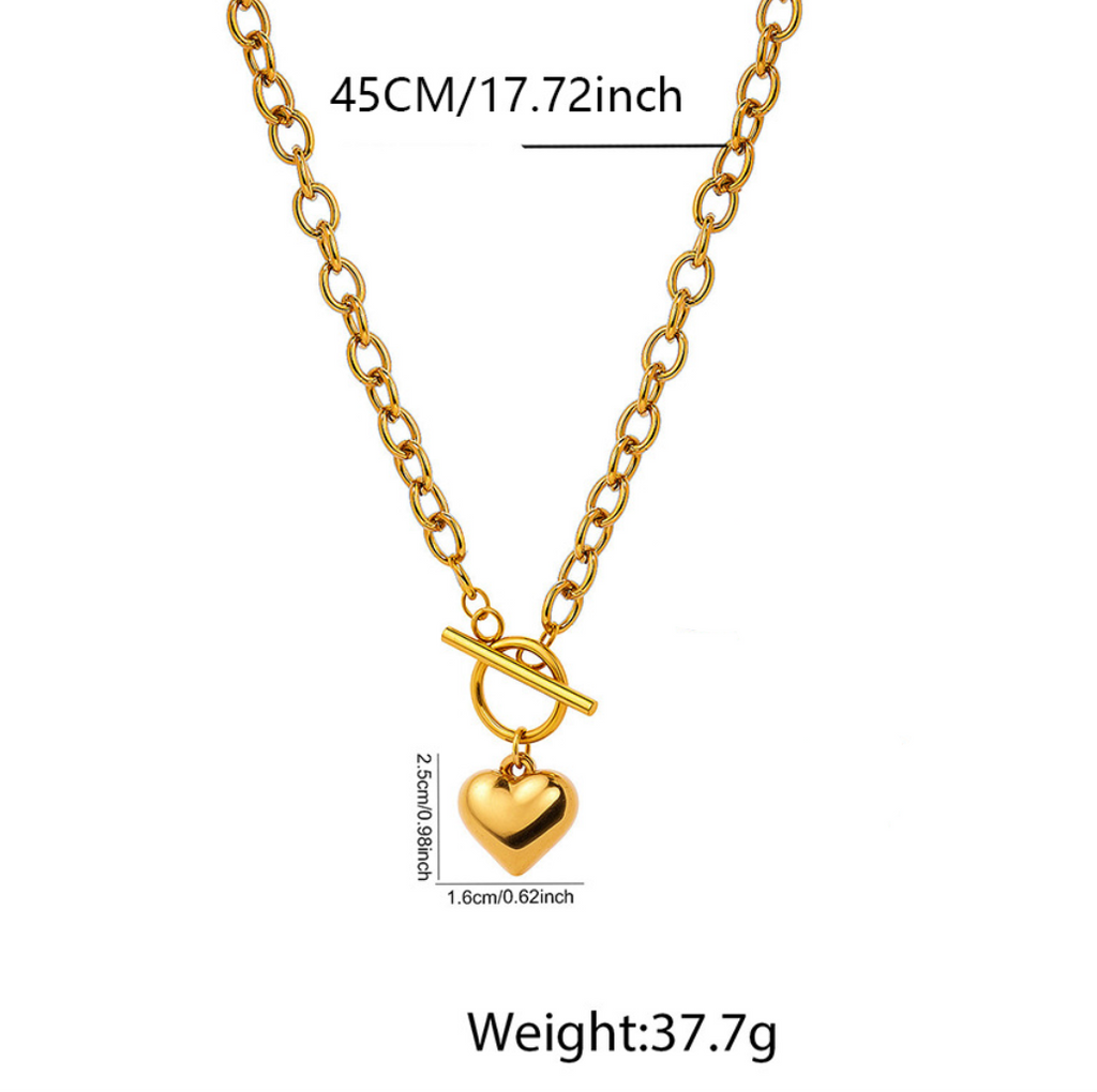 chunky toggle heart necklace