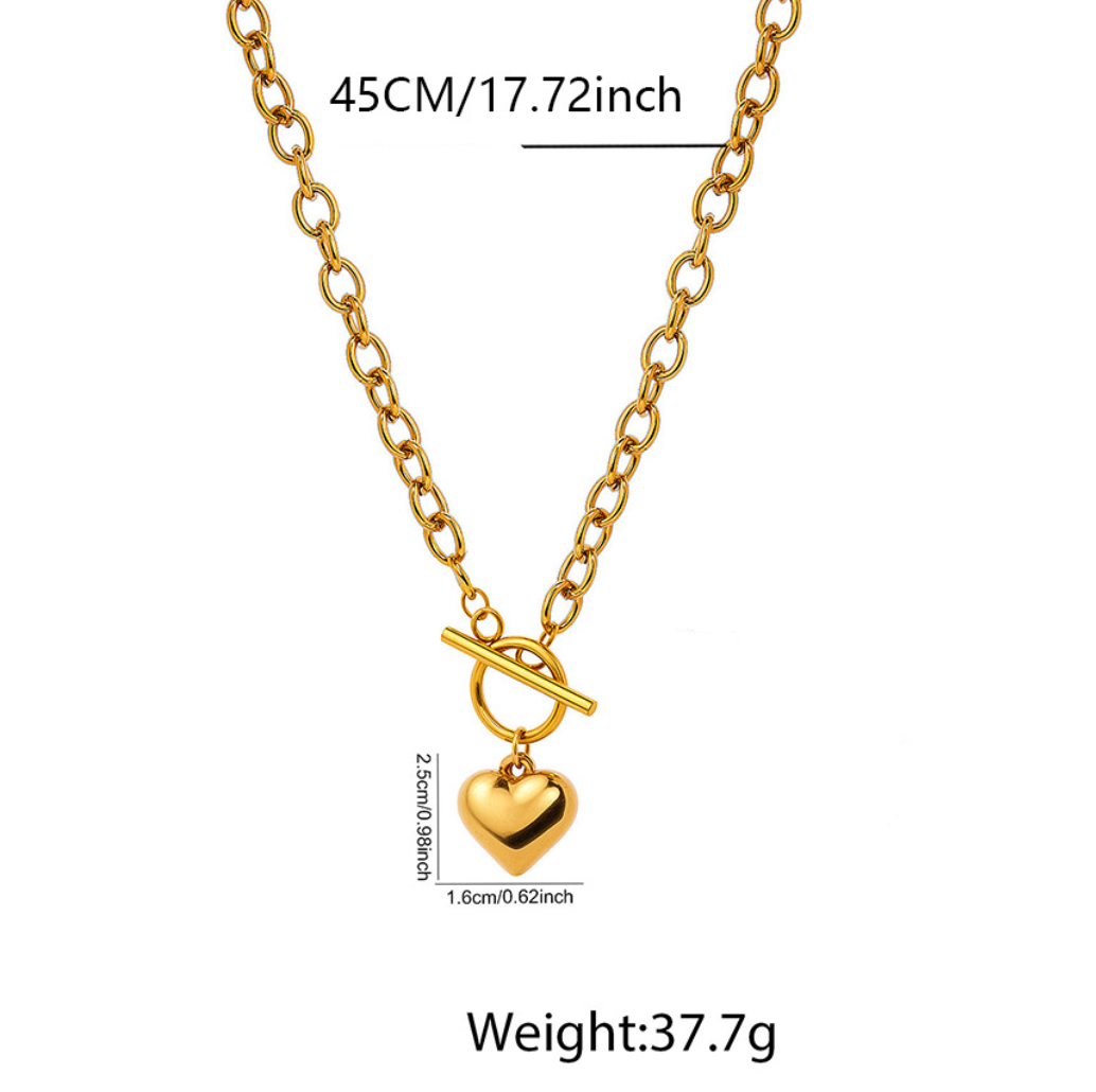 chunky toggle heart necklace